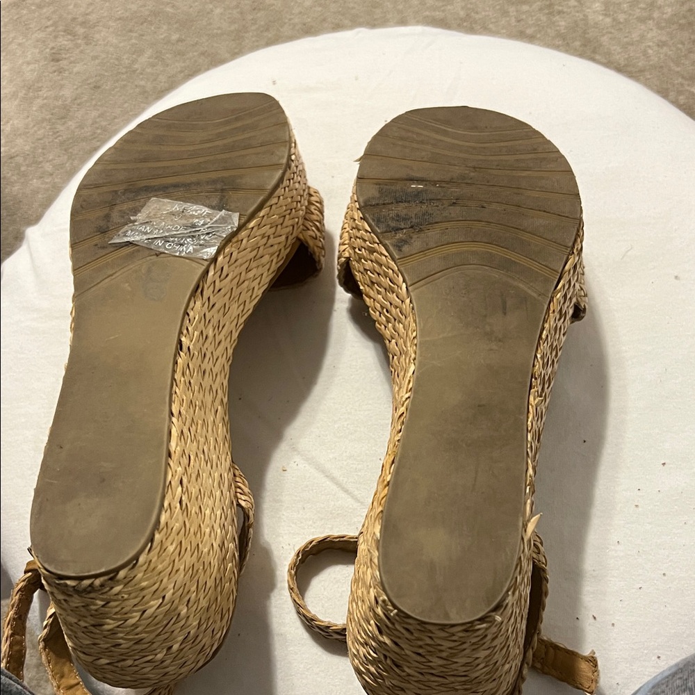 Coconuts by Matisse Braided Strap Wedge Sandals in Natural Tan - Picture 6 of 11